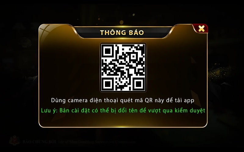 Quét mã QR để tải app xóc đĩa về máy