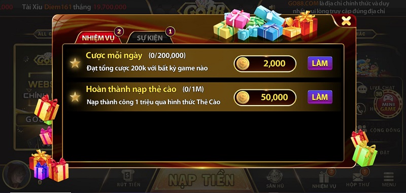 Game nổ hũ uy tín Go88 có rất nhiều ưu đãi