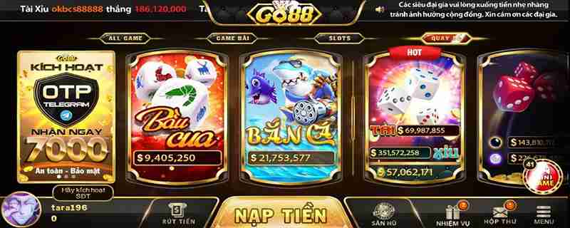 Giao diện cổng game thiết kế tinh tế