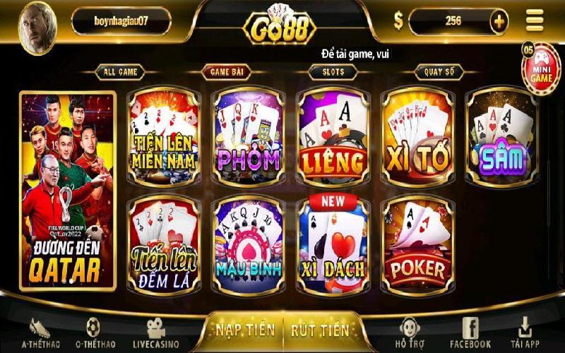 Top những tựa game đánh bài hấp dẫn tại Go88 